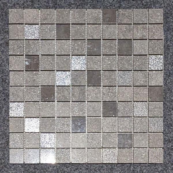 Mosaik 3,3x3,3cm Feinsteinzeug grau, Blatt 33,3x33,3cm