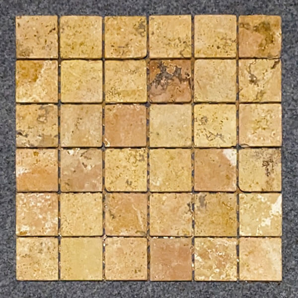 Mosaik 5x5 cm Travertin Scabos, Blatt 30x30cm